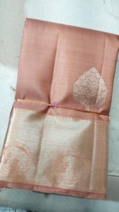 Pure kanchipuram silk sarees with copper zari