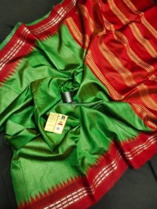 Desi tussar silk sarees with vidharba temple border