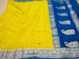 Pure handloom chiffon banarasi sarees