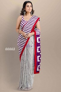 Pure cotton mulmul hand block print sarees