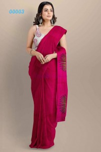 Pure cotton mulmul hand block print sarees
