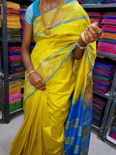 Tripura plain silk sarees with pochampally border