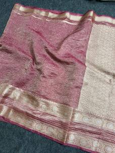 Banarasi soft tissue crush sarees