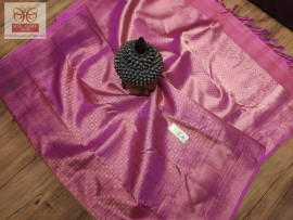 Beautiful pastel shades copper zari pure kanchipuram silk sarees