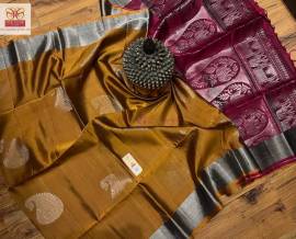 Pure kanchipuram soft silk sarees with mango butta