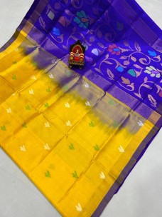Uppada jamdani pallu butta sarees