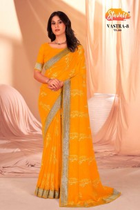 Soft georgette sarees with border