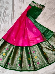 Pure handloom kuppadam sarees with paithani border