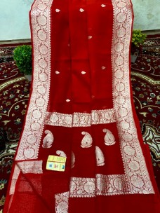 Pure handloom benaras chiffon sarees