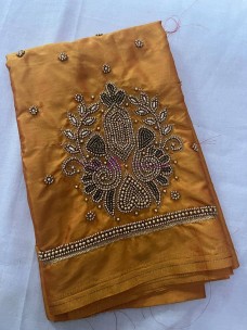 Silk cotton aari work blouse