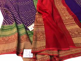 Pure handloom banarasi silk chiffon Georgette sarees