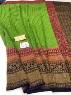 Pure handloom banarasi silk chiffon Georgette sarees