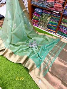 Handloom premium quality muslin banarasi sarees