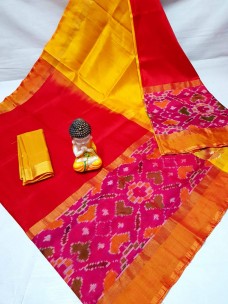 Uppada plain sarees with big pochampally border