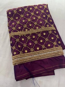 Silk cotton aari work unstitched Blouse material