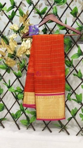 Kanchi organza silk checks sarees