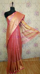 Pure tissue linen sarees with big border