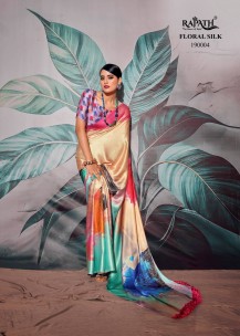 Satin crepe with digital print sarees
