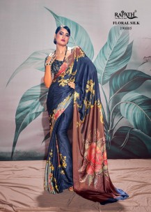 Satin crepe with digital print sarees