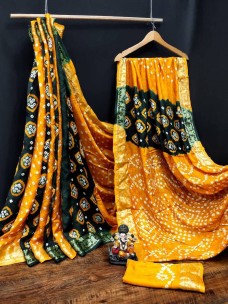 Art silk bandhej sarees