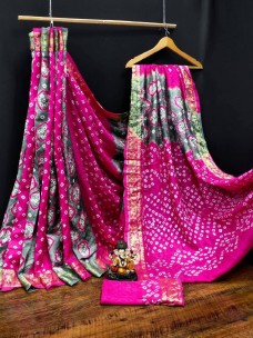 Art silk bandhej sarees