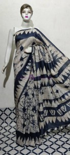 Cotton dupion batik print sarees