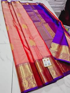 Pure kanchipuram silk copper butta sarees