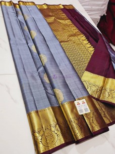 Pure kanchipuram silk copper butta sarees