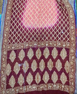 Banarasi silk chiffon bandhej sarees