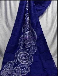 Pure bishnupuri silk batik print sarees