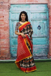 Mulmul cotton hand printed sarees
