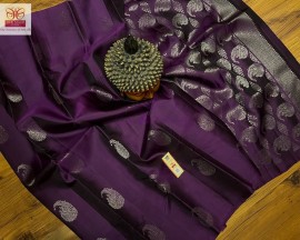 Pure kanchipuram soft silk with silver jari mango butta sarees