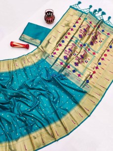 Fancy Banarasi soft paithani silk sarees