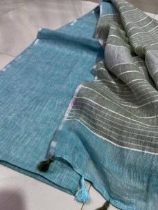 Pure linen by linen 120 counts sarees