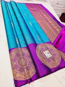 Pure kanchipuram silk chakra border sarees