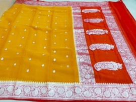 Pure banarasi chiffon sarees