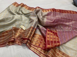 Pure handloom tussar tissue silk sarees