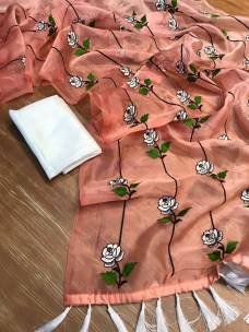 Organza silk embroidered sarees