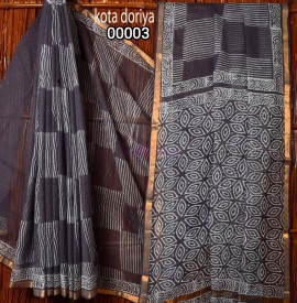 Kota doria cotton sarees with zari border