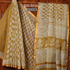 Kota doria cotton sarees with zari border
