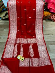 Pure chiffon georgette khaddi handloom banarasi sarees