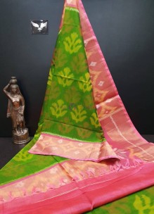 Pure handloom ikkat design silk cotton sarees
