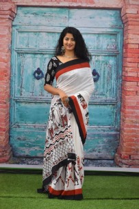 Sanganeri Handprinted cotton sarees