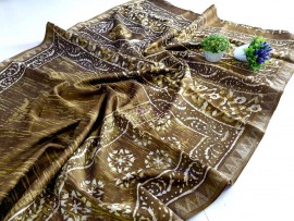 Hand block print pure maheshwari silk sarees