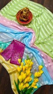 Multicolor satin silk sarees