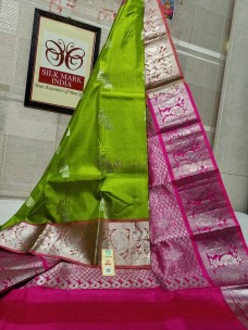 Pure kanchipuram silk sarees with peacock butta