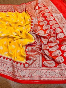 Banarasi semi pure silk Georgette chiffon sarees