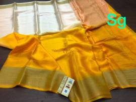 Pure Mysore silk wrinkle crepe dual shade sarees