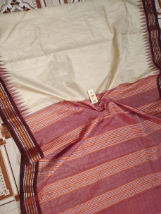 Vidharba temple border pure raw silk sarees