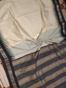 Vidharba temple border pure raw silk sarees
